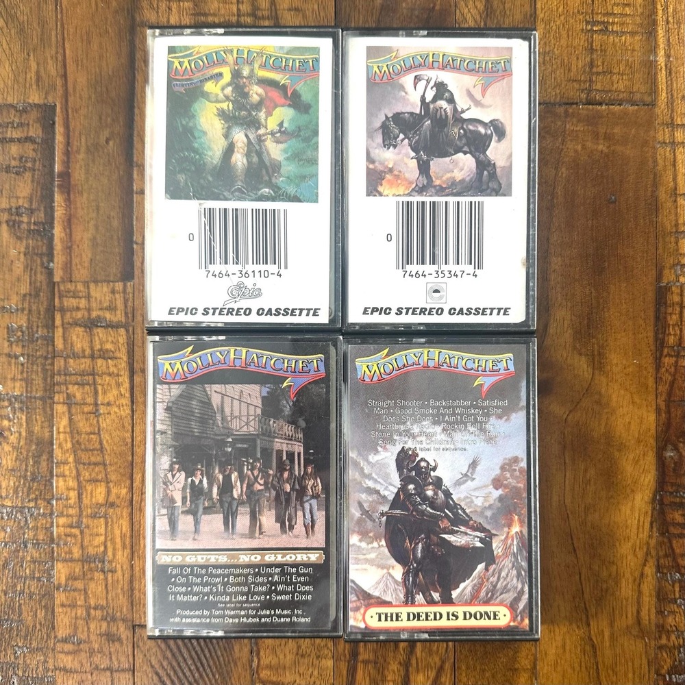 VTG Molly Hatchet 4-Cassette Lot Southern Rock Hard Rock Collection‎ Retro Music